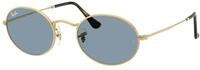 Ray - Ban Unisex Ray - Ban RB3547 OVAL 001/56 Sonnenbrillen Metall Gold Blau Rund
