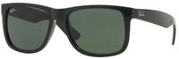 Ray - Ban Herren Ray - Ban RB4165 JUSTIN 601/71 Sonnenbrillen Injiziert Schwarz Gr&uuml;n