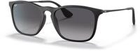 Ray - Ban Herren Ray - Ban RB4187 CHRIS 622/8G Sonnenbrillen Injiziert Schwarz Grau