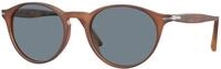 Persol Herren Persol PO3092SM 900656 Sonnenbrillen Acetat Braun Blau Rund Normal