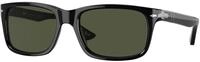 Persol Herren Persol PO3048S 95/31 Sonnenbrillen Acetat Schwarz Gr&uuml;n Quadratisch