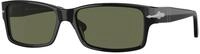 Persol Herren Persol PO2803S 95/58 Sonnenbrillen Acetat Schwarz Gr&uuml;n Quadratisch