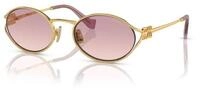 Miu Miu Damen Miu Miu MU 52YS 5AK06S Sonnenbrillen Metall Gold Braun Rund Normal