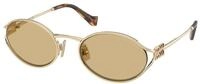 Miu Miu Damen Miu Miu MU 52YS ZVN10R Sonnenbrillen Metall Gold Gelb Rund Normal
