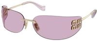 Miu Miu Damen Miu Miu MU A51S ZVN90O Sonnenbrillen Metall Gold Rosa Quadratisch