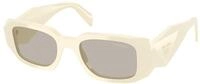 Prada Damen Prada PR 17WS 21D5J2 Sonnenbrillen Acetat Wei&szlig; Braun Quadratisch Normal