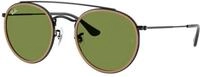 Ray - Ban Unisex Ray - Ban RB3647N 92794E Sonnenbrillen Metall Schwarz Gr&uuml;n Rund