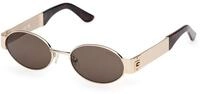 Guess Damen Guess GU00262 33E Sonnenbrillen Metall Gold Braun Rund Normal