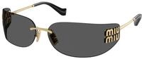 Miu Miu Damen Miu Miu MU A51S 5AK5S0 Sonnenbrillen Metall Gold Grau Quadratisch
