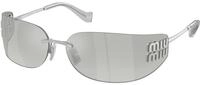 Miu Miu Damen Miu Miu MU A51S 1BC10Y Sonnenbrillen Metall Silber Grau Quadratisch