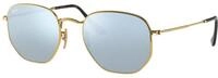 Ray - Ban Unisex Ray - Ban RB3548N HEXAGONAL 001/30 Sonnenbrillen Metall Gold Silber