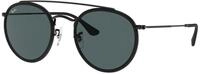 Ray - Ban Unisex Ray - Ban RB3647N 002/R5 Sonnenbrillen Metall Schwarz Blau Rund