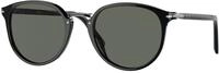 Persol Herren Persol PO3210S 95/31 Sonnenbrillen Acetat Schwarz Gr&uuml;n Rund Normal