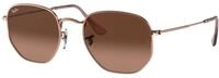 Ray - Ban Unisex Ray - Ban RB3548N HEXAGONAL 9069A5 Sonnenbrillen Metall Bronze Braun