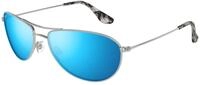 Maui Jim Unisex Maui Jim MJ0245S 001 Sonnenbrillen Titan Silber Blau Pilot