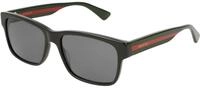 Gucci Herren Gucci GG0340S 006 Sonnenbrillen Plastik Schwarz Grau Quadratisch Normal