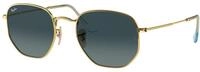 Ray - Ban Unisex Ray - Ban RB3548N HEXAGONAL 91233M Sonnenbrillen Metall Gold Blau