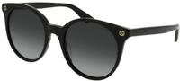 Gucci Damen Gucci GG0091S 001 Sonnenbrillen Plastik Schwarz Grau Rund