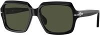 Persol Unisex Persol PO0581S 95/31 Sonnenbrillen Acetat Schwarz Gr&uuml;n Quadratisch