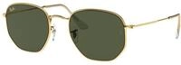 Ray - Ban Unisex Ray - Ban RB3548 HEXAGONAL 919631 Sonnenbrillen Metall Gold Gr&uuml;n