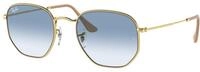 Ray - Ban Unisex Ray - Ban RB3548 HEXAGONAL 001/3F Sonnenbrillen Metall Gold Blau