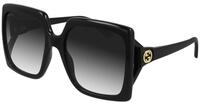 Gucci Damen Gucci GG0876S 001 Sonnenbrillen Injiziert Schwarz Grau Quadratisch Normal