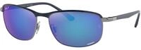Ray - Ban Unisex Ray - Ban RB3671CH CHROMANCE 92044L Sonnenbrillen Metall Blau Grau