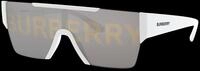 Burberry Herren Burberry BE4291 3007/H Sonnenbrillen Nylon Wei&szlig; Grau Quadratisch