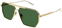 Bottega Veneta Herren Bottega Veneta BV1012S 004 Sonnenbrillen Metall Gold Gr&uuml;n