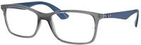Ray - Ban Unisex Ray - Ban RX7047 5769 Optische Fassungen Injiziert Grau Transparent
