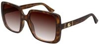 Gucci Damen Gucci GG0632S 002 Sonnenbrillen Injiziert Havanna Braun Quadratisch
