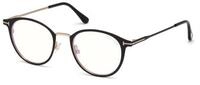 TOM FORD Unisex TOM FORD FT5528-B 002 Optische Fassungen Metall Schwarz Rund Normal