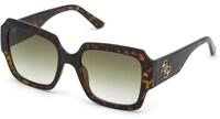 Guess Damen Guess GU7681 52P Sonnenbrillen Injiziert Havanna Gr&uuml;n Quadratisch Normal