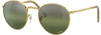 Ray - Ban Unisex Ray - Ban RB3637 NEW ROUND 9196G4 Sonnenbrillen Metall Gold Gr&uuml;n