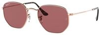 Ray - Ban Unisex Ray - Ban RB3548N HEXAGONAL 9202AF Sonnenbrillen Stahl Gold Violett
