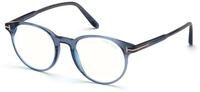 TOM FORD Herren TOM FORD FT5695-B 090 Optische Fassungen Acetat Blau Rund Normal