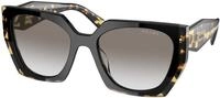 Prada Damen Prada PR 15WS 3890A7 Sonnenbrillen Acetat Schwarz Grau Quadratisch Normal
