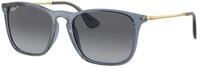 Ray - Ban Herren Ray - Ban RB4187 CHRIS 6592T3 Sonnenbrillen Injiziert Blau Grau