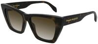 Alexander McQueen Damen Alexander McQueen AM0299S 002 Sonnenbrillen Acetat Havanna