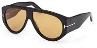 TOM FORD Herren TOM FORD FT1044 BRONSON 01E Sonnenbrillen Acetat Schwarz Braun Pilot