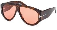 TOM FORD Herren TOM FORD FT1044 BRONSON 52S Sonnenbrillen Acetat Havanna Bordeaux