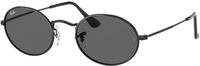 Ray - Ban Unisex Ray - Ban RB3547 OVAL 002/B1 Sonnenbrillen Metall Schwarz Grau Rund