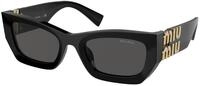 Miu Miu Damen Miu Miu MU 09WS 1AB5S0 Sonnenbrillen Acetat Schwarz Grau Quadratisch