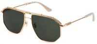 Police Herren Police SPLL17 HORIZON 5 300Y Sonnenbrillen Metall Gold Gr&uuml;n