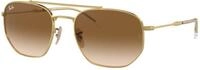 Ray - Ban Unisex Ray - Ban RB3707 001/51 Sonnenbrillen Metall Gold Braun Geometrisch