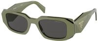 Prada Damen Prada PR 17WS 13N5S0 Sonnenbrillen Acetat Gr&uuml;n Grau Quadratisch Normal