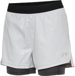 Hummel WOMEN 2-IN-1 RUNNING SHORTS OYSTER MUSHROOM XS