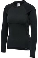 Hummel hmlCLEA SEAMLESS TIGHT T-SHIRT LS - BLACK MELANGE - XS
