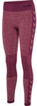 HUMMEL hmlCLEA SEAMLESS MID WAIST TIGHTS - GRAPE WINE/CRUSHED BERRY MEL - XS
