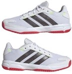 adidas Stabil Indoorschuhe Kinder wei&szlig;/grau/rot 34 (34 EU)